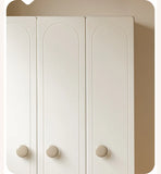 Pine Solid Wood White Cream Kids Wardrobe