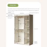 Pine Solid Wood White Cream Kids Wardrobe