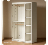 Pine Solid Wood White Cream Kids Wardrobe