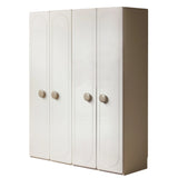 Pine Solid Wood White Cream Kids Wardrobe