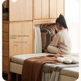 Beech, Rubber Solid Wood Kids Wardrobe