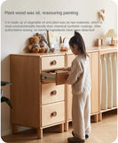 Beech, Rubber Solid Wood Kids Wardrobe