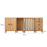 Beech, Rubber Solid Wood Kids Wardrobe