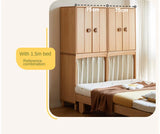 Beech, Rubber Solid Wood Kids Wardrobe
