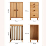 Beech, Rubber Solid Wood Kids Wardrobe