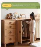 Beech, Rubber Solid Wood Kids Wardrobe