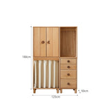 Beech, Rubber Solid Wood Kids Wardrobe