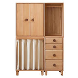 Beech, Rubber Solid Wood Kids Wardrobe