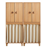 Beech, Rubber Solid Wood Kids Wardrobe