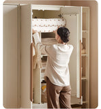 Solid Rubberwood, Beech Solid Wood Kids Wardrobe