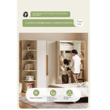Solid Rubberwood, Beech Solid Wood Kids Wardrobe