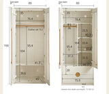 Solid Rubberwood, Beech Solid Wood Kids Wardrobe