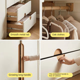 Solid Rubberwood, Beech Solid Wood Kids Wardrobe