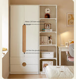 Solid Rubberwood, Beech Solid Wood Kids Wardrobe