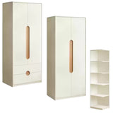 Solid Rubberwood, Beech Solid Wood Kids Wardrobe