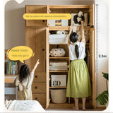 Oak Solid Wood Kids Wardrobe