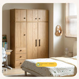Oak Solid Wood Kids Wardrobe