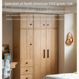 Oak Solid Wood Kids Wardrobe