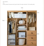 Oak Solid Wood Kids Wardrobe