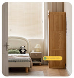 Oak Solid Wood, Solid Rubberwood Kids Simple Wardrobe
