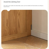 Oak Solid Wood, Solid Rubberwood Kids Simple Wardrobe