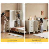 Solid Rubberwood Children's Wardrobe Combination