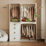 Solid Rubberwood Children's Wardrobe Combination