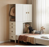 Solid Rubberwood Children's Wardrobe Combination