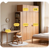 Oak Solid Wood Children's Wardrobe -