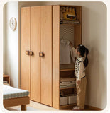 Oak Solid Wood Children's Wardrobe -
