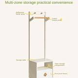 Poplar Solid Wood Kids Nightstand With Clothes Hanger