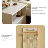 Poplar Solid Wood Kids Nightstand With Clothes Hanger