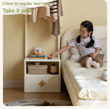 Poplar Solid Wood Kids Nightstand With Clothes Hanger