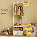 Poplar Solid Wood Kids Nightstand With Clothes Hanger