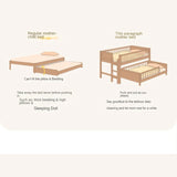 Beech Solid Wood Mother and Child Trolley Bunk Bed