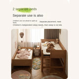 Beech Solid Wood Mother and Child Trolley Bunk Bed