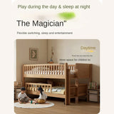 Beech Solid Wood Mother and Child Trolley Bunk Bed
