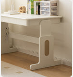 Beech Solid Wood Lift Study Desk  Adjustable White Children's Desk