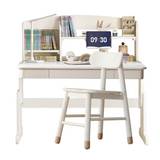 Beech Solid Wood Lift Study Desk  Adjustable White Children's Desk