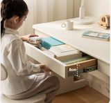 Beech Solid Wood Lift Study Desk  Adjustable White Children's Desk