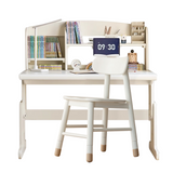 Beech Solid Wood Lift Study Desk  Adjustable White Children's Desk