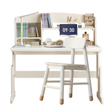 Beech Solid Wood Lift Study Desk  Adjustable White Children's Desk