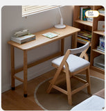 Oak Solid Wood Lifting Study Table Narrow Desk