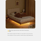 Beech Solid Wood Soft Children's Single Platform Bed, Headboard-Free Bed