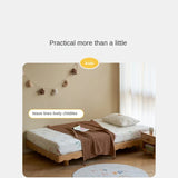 Beech Solid Wood Soft Children's Single Platform Bed, Headboard-Free Bed