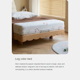 Beech Solid Wood Soft Children's Single Platform Bed, Headboard-Free Bed