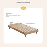 Birch Solid Wood Mother-and-child platform bed, headboard-free bed
