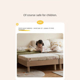 Birch Solid Wood Mother-and-child platform bed, headboard-free bed