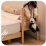 Beech Solid Wood Children's Splicing Bed with Guardrail