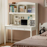 Rubber Solid Wood Cream Style Children's Desk.